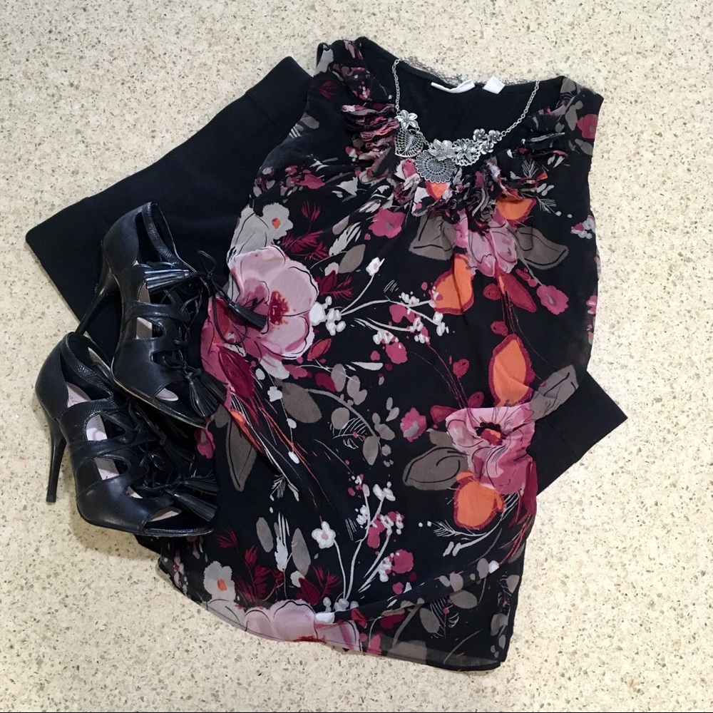 Ruffled floral blouse by New York & Company!